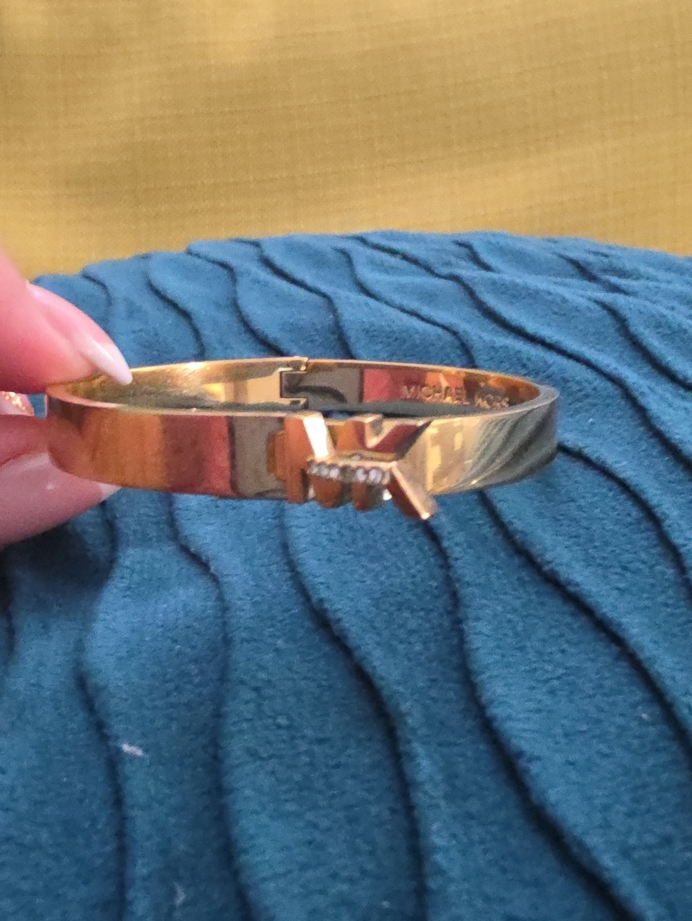 Michael Kors Gold Tone Bracelet with MK Logo Accent